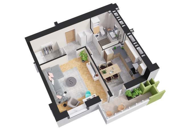 1-комнатная 46.5 м² в ЖК на ул. Вербицкого, 20/21 от 16 800 грн/м², г. Новояворовск