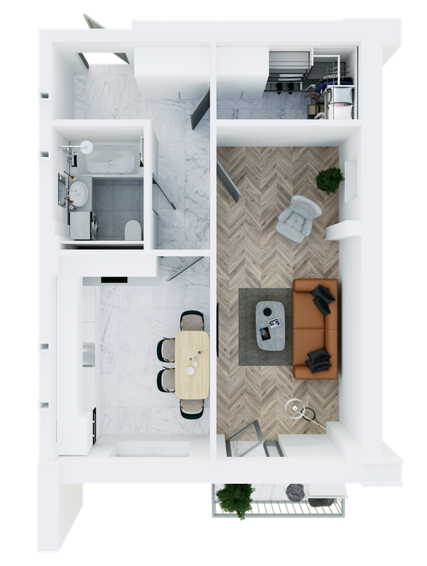 1-комнатная 49.78 м² в ЖК Сказка от 16 500 грн/м², пгт Брюховичи