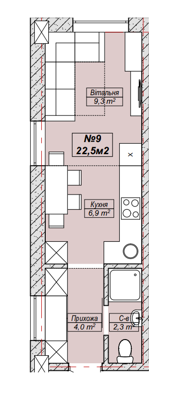 1-кімнатна 22.5 м² в ЖК Петрівський SMART від 20 100 грн/м², с. Святопетрівське