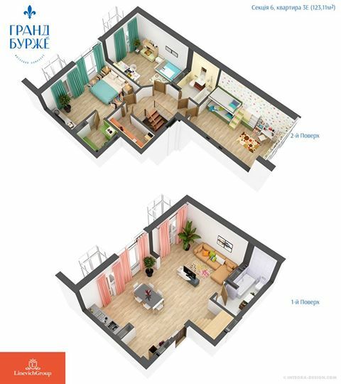 Двухуровневая 123.11 м² в ЖК Гранд Бурже от 23 450 грн/м², г. Буча