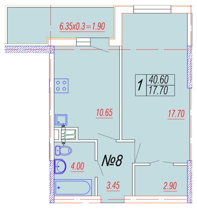 1-кімнатна 40.6 м² в ЖК Лотос Холл від 28 400 грн/м², Одеса