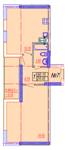 1-кімнатна 60.1 м² в ЖК Лотос Холл від 24 050 грн/м², Одеса