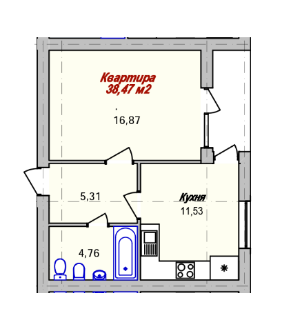 1-комнатная 38.47 м² в ЖК ECOtown от 21 700 грн/м², Ужгород