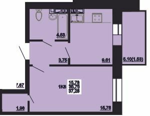 1-комнатная 37.28 м² в ЖК Мирный от 16 000 грн/м², с. Россошенцы