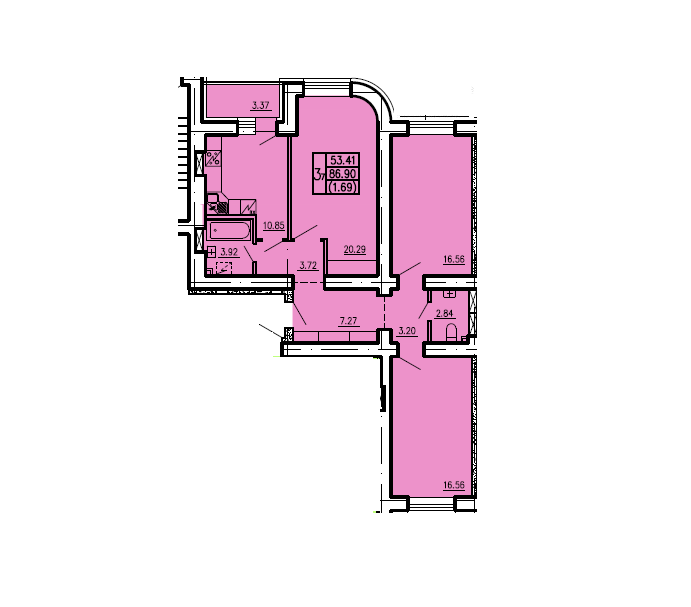 3-кімнатна 86.24 м² в ЖК Чайка від 18 000 грн/м², с. Чайки
