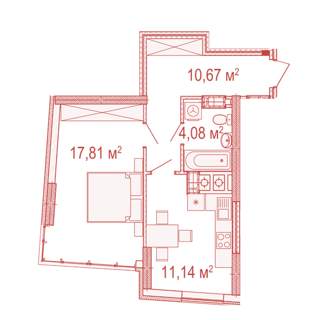 1-комнатная 43.7 м² в ЖК Crystal Avenue от 22 500 грн/м², с. Петропавловская Борщаговка