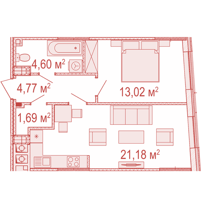 1-комнатная 45.26 м² в ЖК Crystal Avenue от 22 500 грн/м², с. Петропавловская Борщаговка