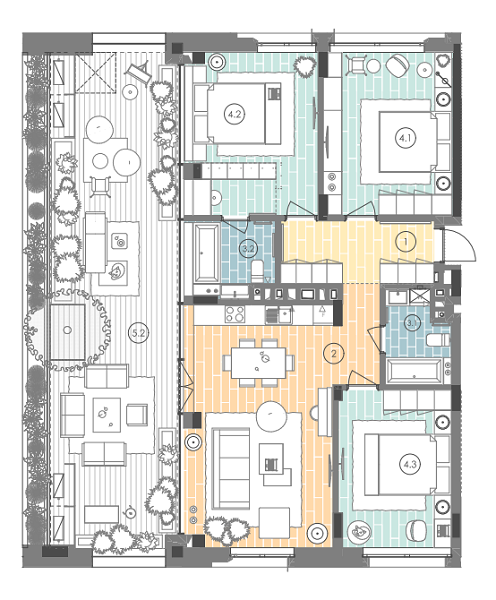 3-кімнатна 122.2 м² в ЖК UNIT.Home від 41 900 грн/м², Київ