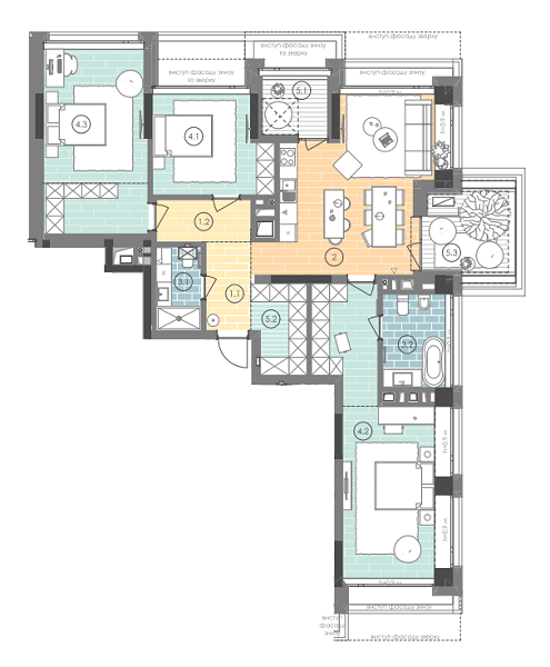 3-кімнатна 117.4 м² в ЖК UNIT.Home від 49 930 грн/м², Київ
