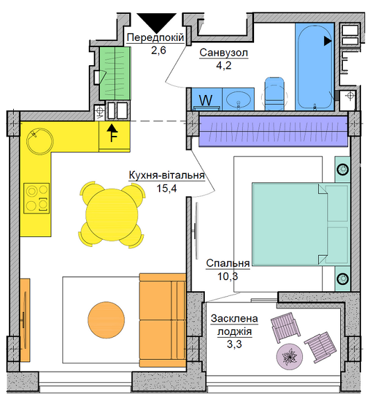 1-комнатная 35.8 м² в ЖК Respublika от 38 775 грн/м², Киев