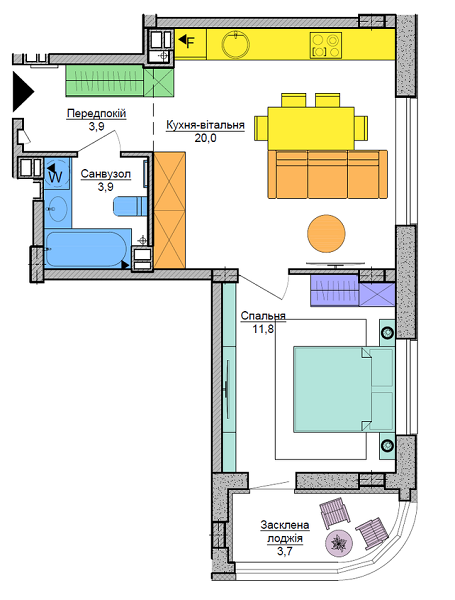 1-комнатная 43.3 м² в ЖК Respublika от 37 790 грн/м², Киев