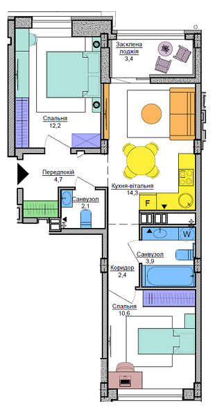 2-кімнатна 53.6 м² в ЖК Respublika від 42 486 грн/м², Київ