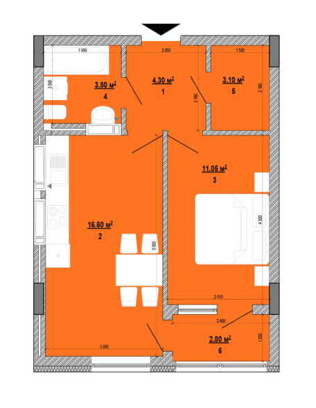 1-кімнатна 41.65 м² в ЖК Forward від 30 543 грн/м², Київ