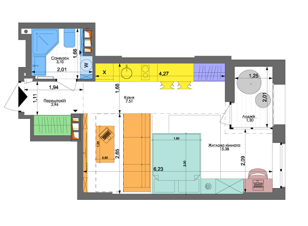 1-кімнатна 30.25 м² в ЖК Комфорт Таун від 38 900 грн/м², Київ