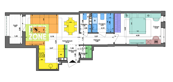 1-кімнатна 50.63 м² в ЖК Комфорт Таун від 60 350 грн/м², Київ