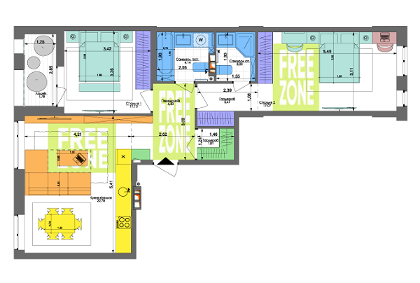 2-комнатная 71.7 м² в ЖК Комфорт Таун от 35 100 грн/м², Киев