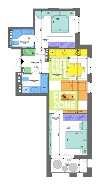 2-комнатная 60.19 м² в ЖК Комфорт Таун от 35 100 грн/м², Киев