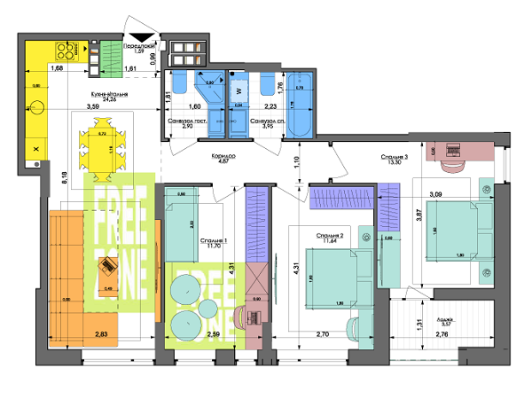 3-кімнатна 77.78 м² в ЖК Комфорт Таун від 55 550 грн/м², Київ