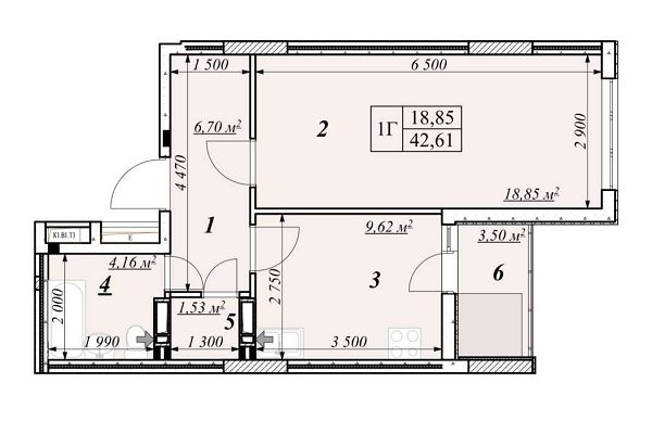 1-кімнатна 42.61 м² в ЖК Зіркова Вежа 2 від 22 800 грн/м², м. Вишгород