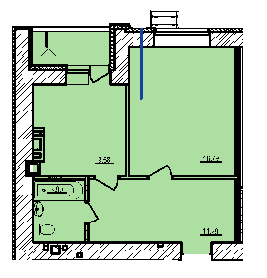 1-кімнатна 43.32 м² в ЖК Світанок від 19 900 грн/м², м. Бориспіль