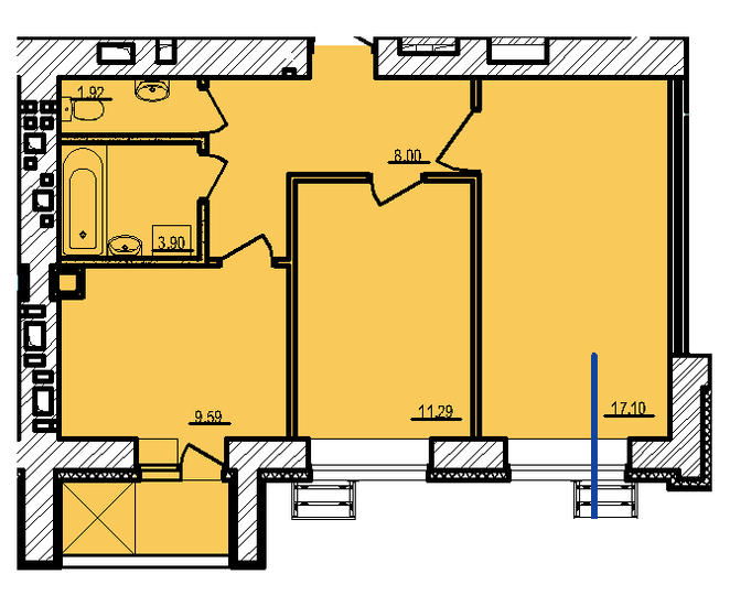 2-комнатная 53.53 м² в ЖК Свитанок от 19 500 грн/м², г. Борисполь