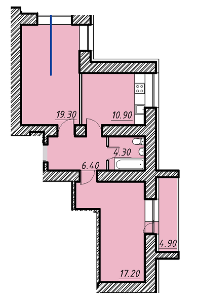 2-комнатная 60.5 м² в ЖК Свитанок от 16 650 грн/м², г. Борисполь