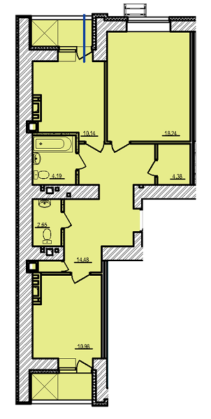 2-комнатная 68.39 м² в ЖК Свитанок от 19 500 грн/м², г. Борисполь