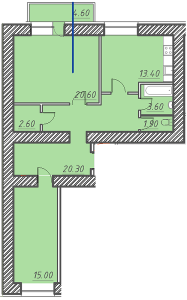 2-комнатная 78.8 м² в ЖК Свитанок от 16 650 грн/м², г. Борисполь