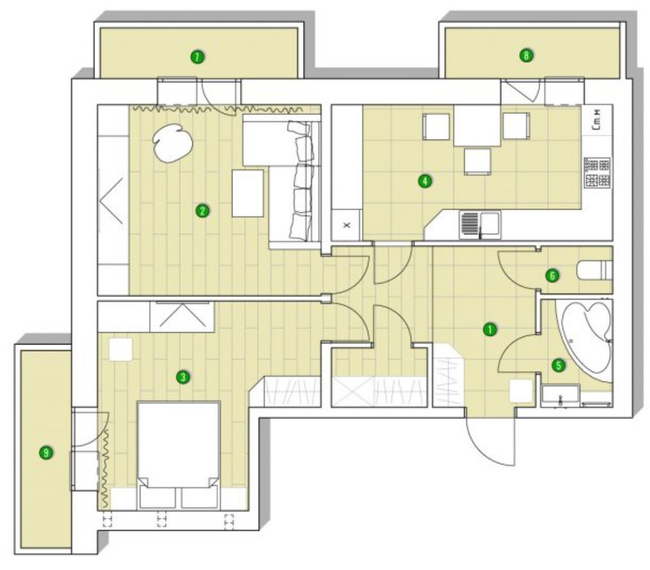 2-кімнатна 64.65 м² в ЖК Центральний від 11 049 грн/м², смт Великодолинське