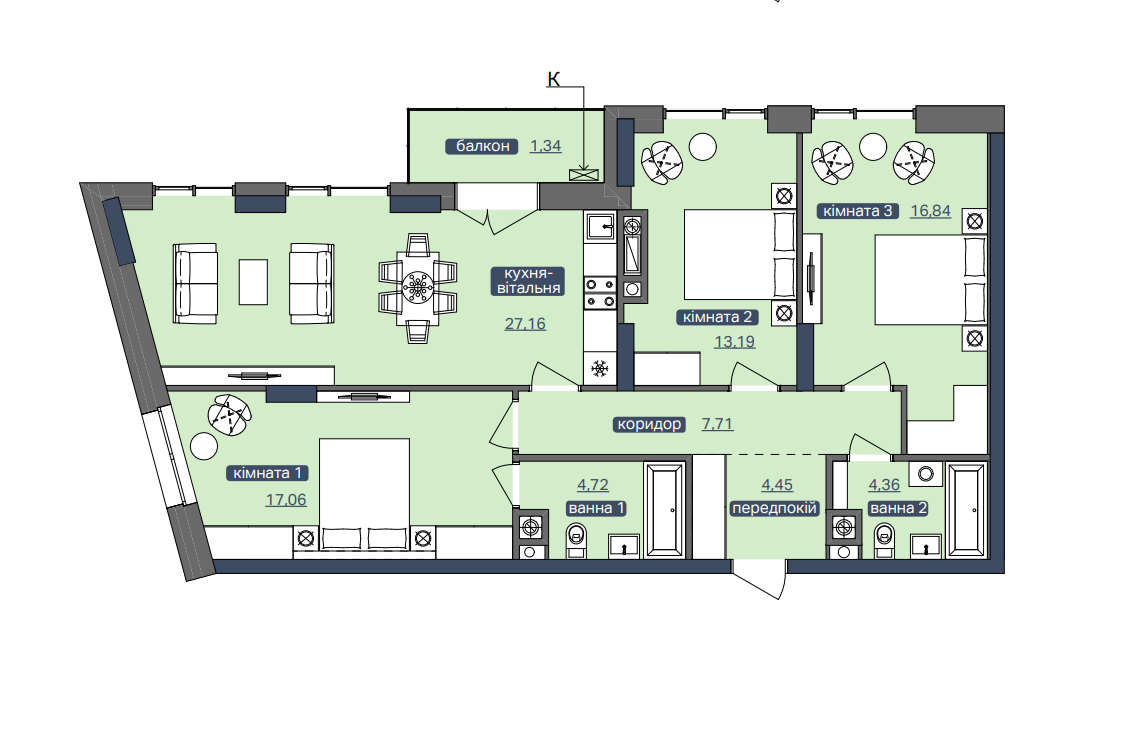 3-кімнатна 96.07 м² в ЖК Метрополіс від 34 830 грн/м², Київ