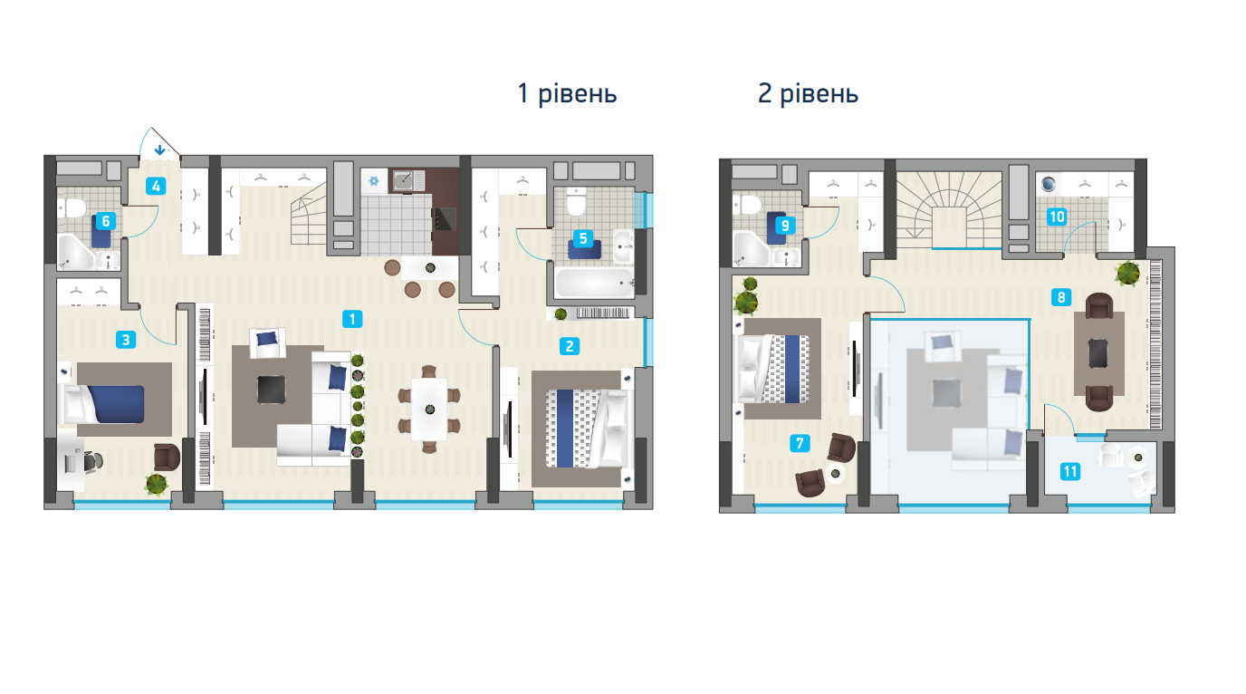 Двухуровневая 144.66 м² в ЖК Славутич 2.0 от 23 700 грн/м², Киев