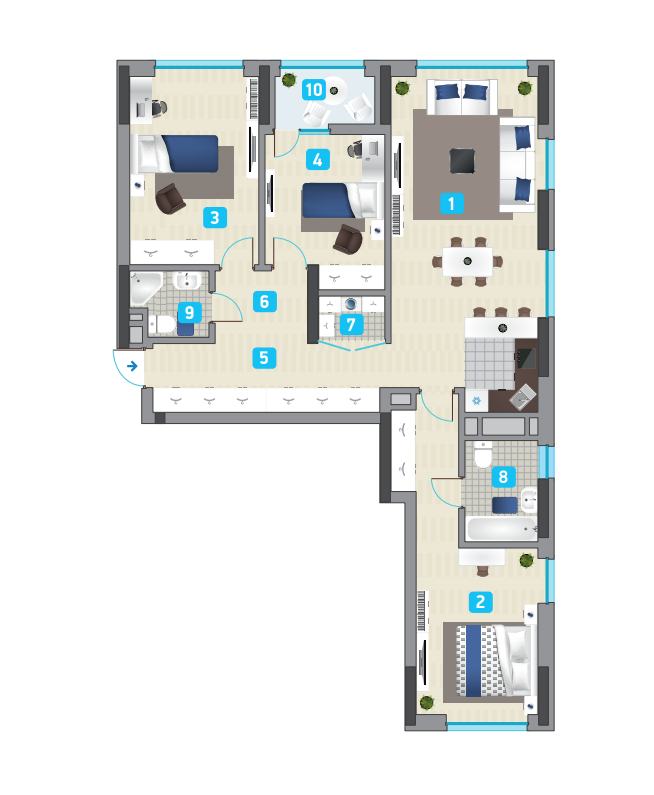 3-комнатная 110.41 м² в ЖК Славутич 2.0 от 31 500 грн/м², Киев