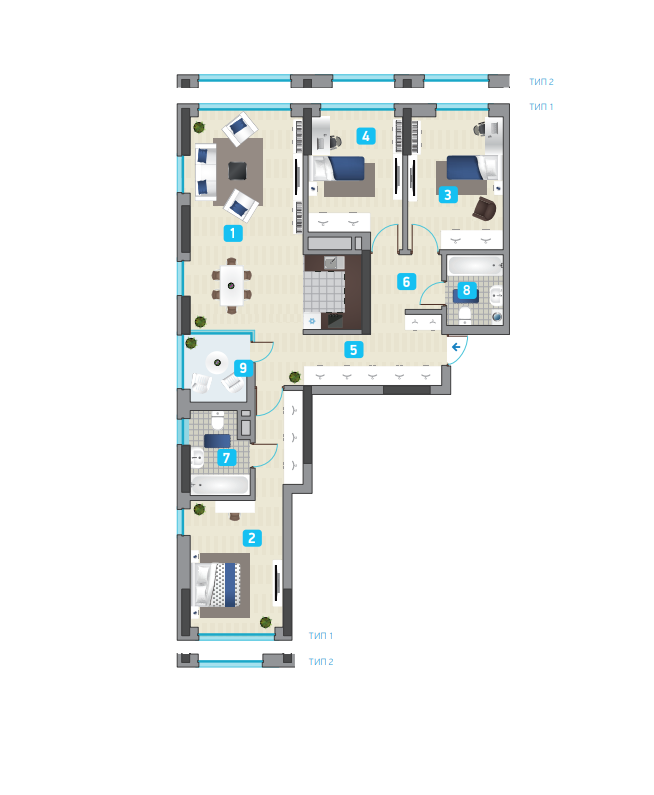 3-комнатная 104.45 м² в ЖК Славутич 2.0 от 31 500 грн/м², Киев