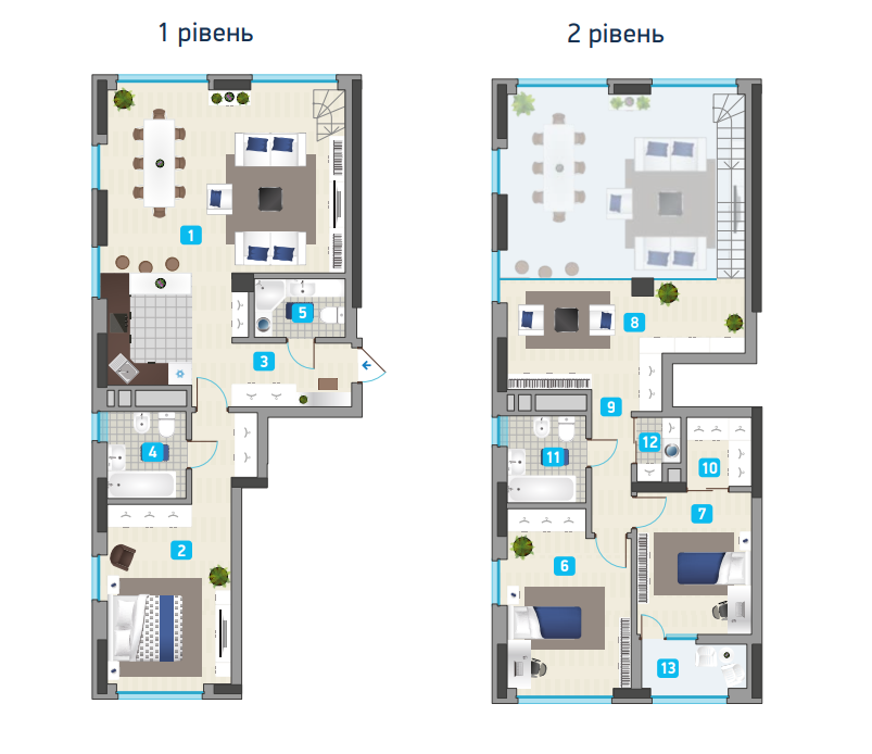 Двухуровневая 152.17 м² в ЖК Славутич 2.0 от 31 500 грн/м², Киев