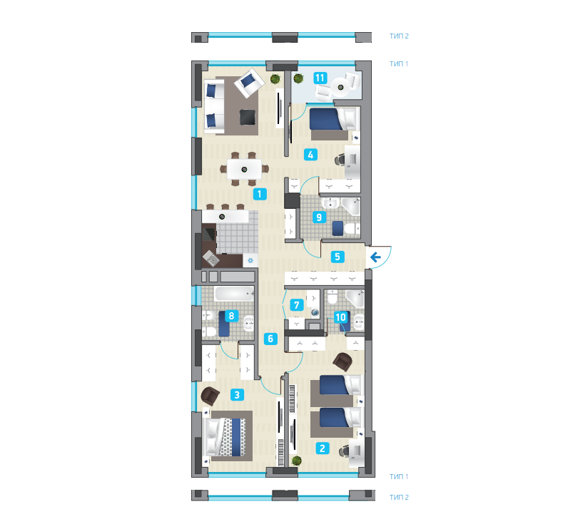 3-комнатная 105.11 м² в ЖК Славутич 2.0 от 31 500 грн/м², Киев