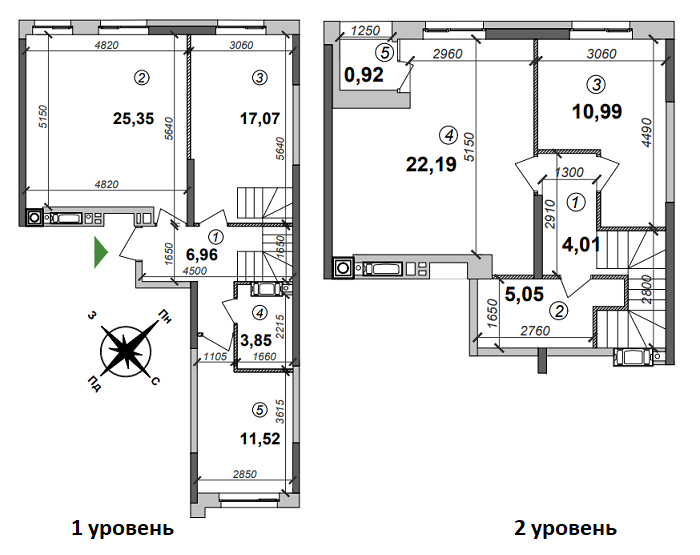 Двухуровневая 107.91 м² в ЖК Оптимісто от 21 500 грн/м², с. Гатное