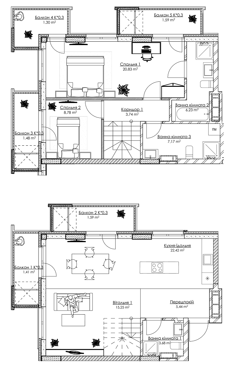 Дворівнева 100.91 м² в ЖК BOSTON Creative House від 37 536 грн/м², Київ