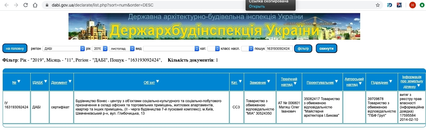 Сертифікат про готовність 5 дом, ЖК Львівський Квартал