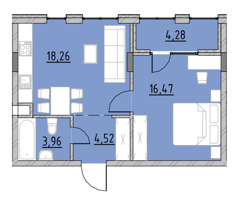 1-комнатная 47.49 м² в ЖК Велика Британія от 22 824 грн/м², Львов