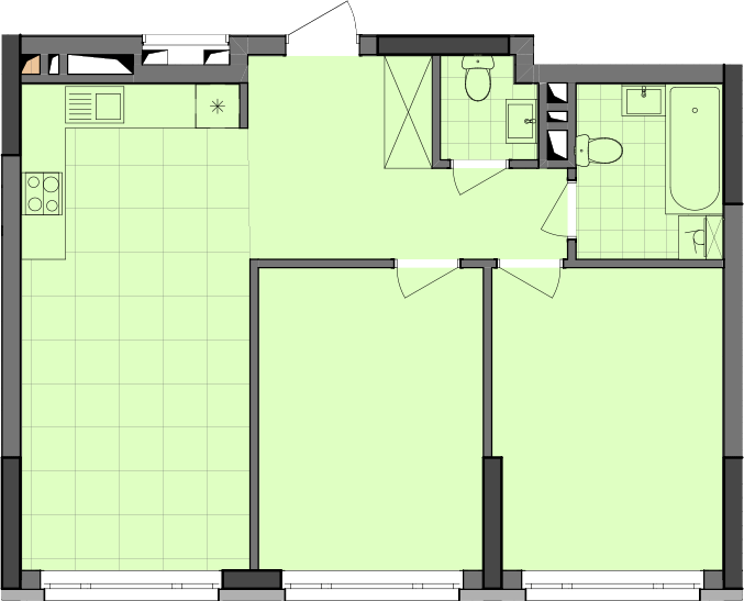 2-кімнатна 62.45 м² в ЖК Dibrova Park від 25 309 грн/м², Київ