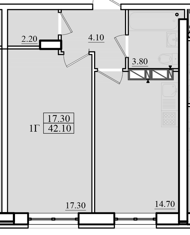 1-кімнатна 42.1 м² в ЖК Морський від 16 200 грн/м², м. Чорноморск