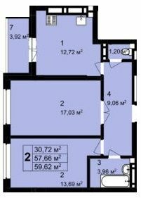 2-комнатная 59.62 м² в ЖК Q-4 "Quoroom Grand Avenue" от 25 700 грн/м², Львов