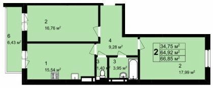 2-комнатная 66.85 м² в ЖК Q-4 "Quoroom Grand Avenue" от 25 700 грн/м², Львов