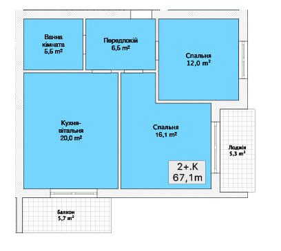 2-комнатная 67.1 м² в ЖК Хмельницкое шоссе, 40 от 23 050 грн/м², Винница