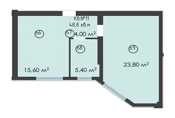 1-комнатная 48.8 м² в ЖК Неосити от 21 850 грн/м², Черновцы
