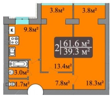 2-комнатная 61.6 м² в ЖК Dream Central от 16 400 грн/м², Николаев