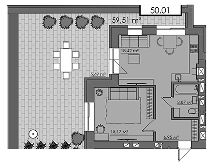 1-комнатная 50.01 м² в ЖК CENTRAL CITY Apartments от 28 400 грн/м², Ровно