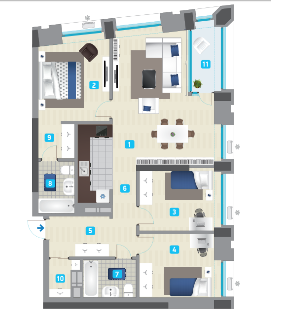 3-кімнатна 92.01 м² в ЖК Славутич від 33 050 грн/м², Київ