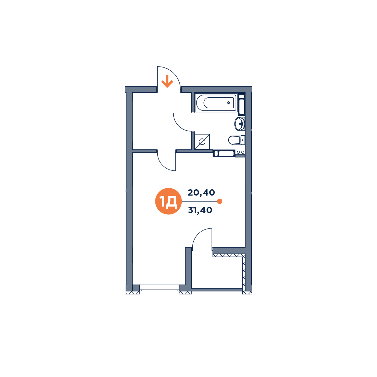 Помещение свободного назначения 31.1 м² в ЖК Orange City от застройщика, Киев