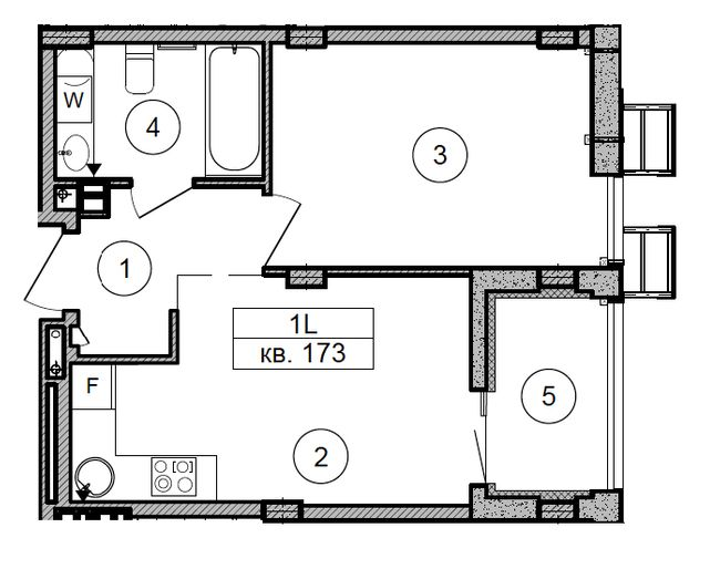 1-комнатная 37.9 м² в ЖК Respublika от 44 320 грн/м², Киев